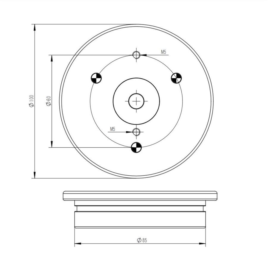 SD024-ジッツオ5型三脚用対応 ZWO AM5赤道儀用アダプター ゆうパック送料一律700円 |  | 02