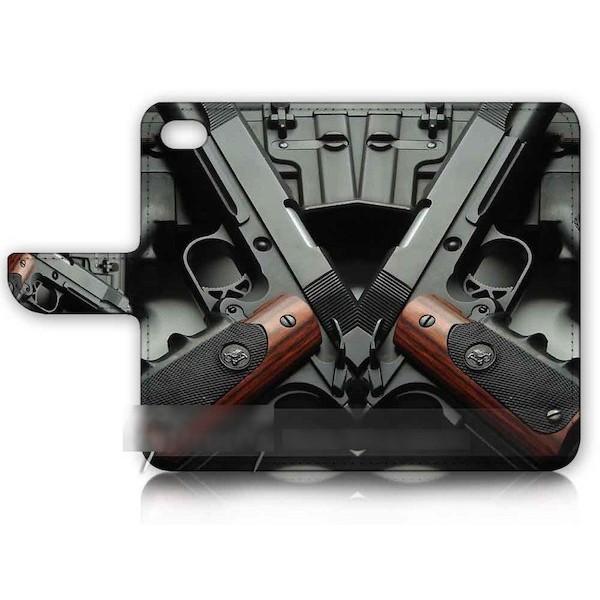 iPhone アイフォン 専用モデル 全機種選択可 拳銃ピストル スマホ 手帳型ケース iPhone Galaxy スマートフォン カバー