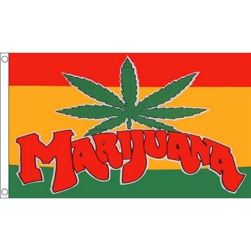 海外限定 マリファナ大麻ヘンプラスタカラー 貴重 特大フラッグ : MORE 