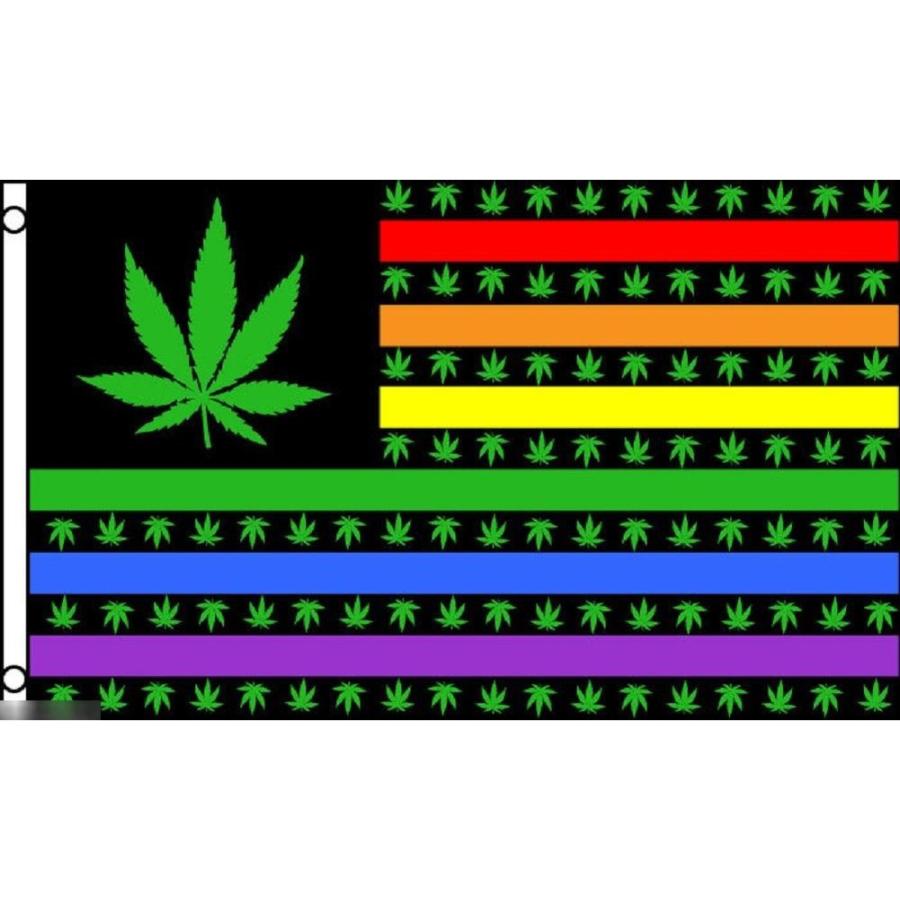 海外限定 国旗 マリファナ 大麻 アメリカ USA 星条旗 虹 レインボー 