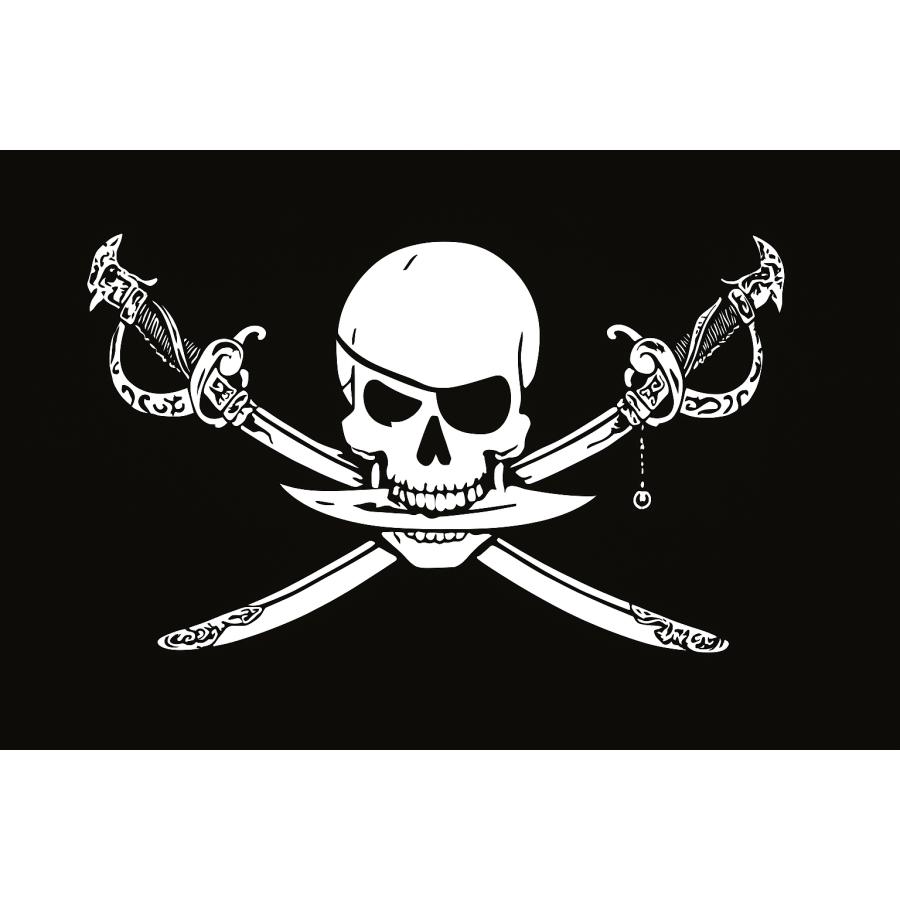 海外限定 国旗 海賊旗 パイレーツ スカル サーベル 特大フラッグ