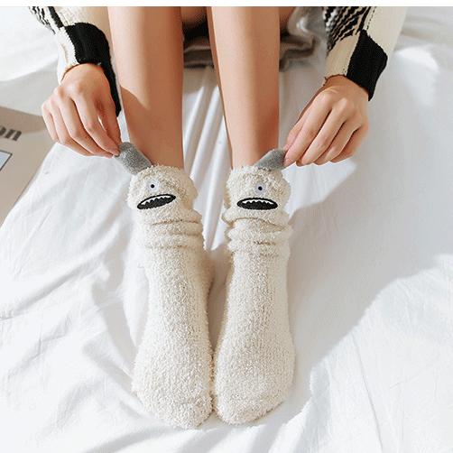 ルームソックス 可愛い 動物モンスター 暖かい靴下 ルームソックス 3足セット 冷え取り靴下 ふわふわ 防寒寒さ対策 ギフト 厚手 秋冬 ファッション小物 Mc More Cherie 通販 Yahoo ショッピング