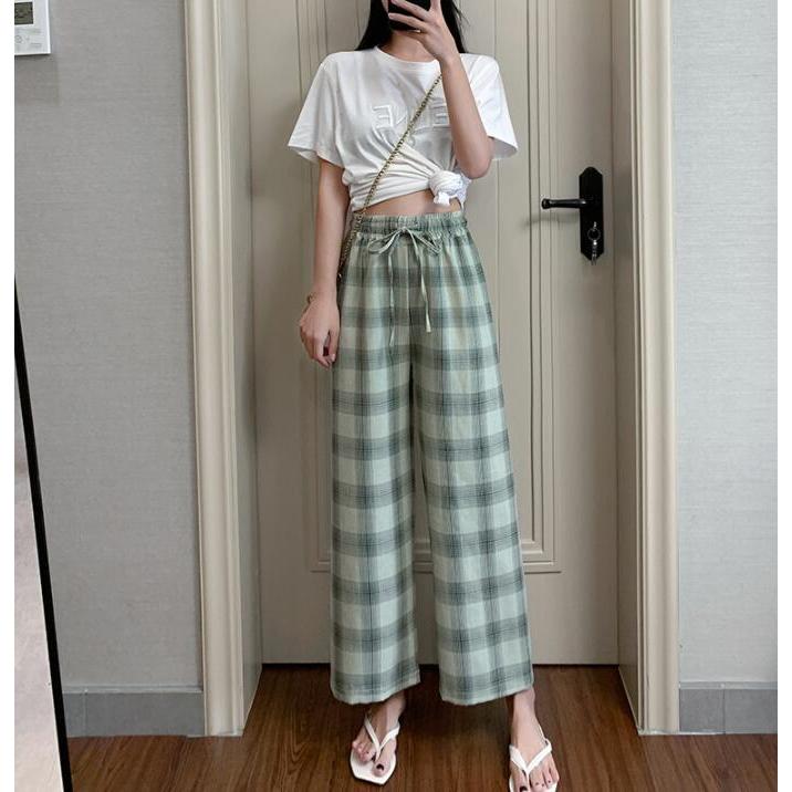 ワイドパンツ カジュアル チェック柄 ギンガムチェック Mcd493 More Cherie 通販 Yahoo ショッピング