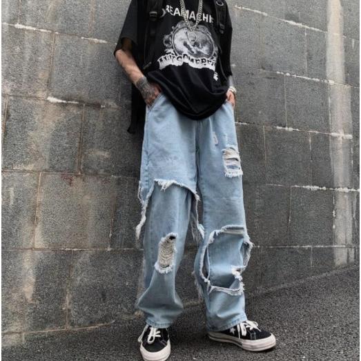 ワイドパンツ デニム ダメージ加工 クラッシュ 男女兼用ジーンズ ワイドパンツ デニム ダメージ加工 クラッシュ 男女兼用ジーンズ