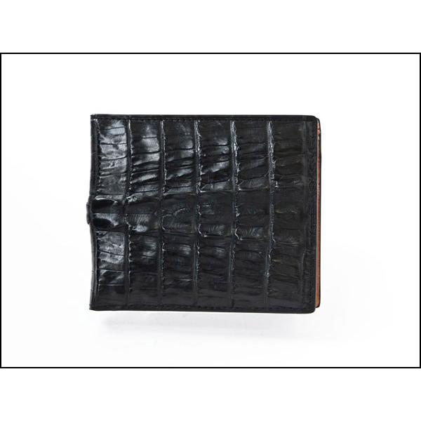二つ折り財布  ワニ革 カイマンクロコ メンズ レディース ワニ 財布 財布 札入れ 革財布 本革 本物 皮財布 |  | 01