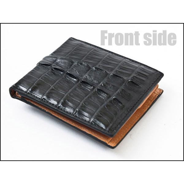 二つ折り財布  ワニ革 カイマンクロコ メンズ レディース ワニ 財布 財布 札入れ 革財布 本革 本物 皮財布 |  | 02