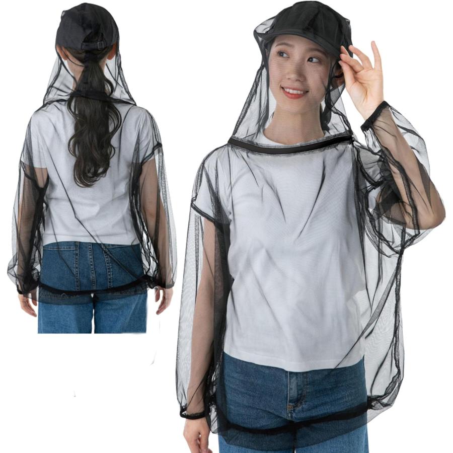 虫除けパーカー 涼しい メッシュ 防虫ネット 防蚊パーカー 防蚊服 防虫服 蚊 蚊よけ 虫刺され 防止 ガーデニング | 