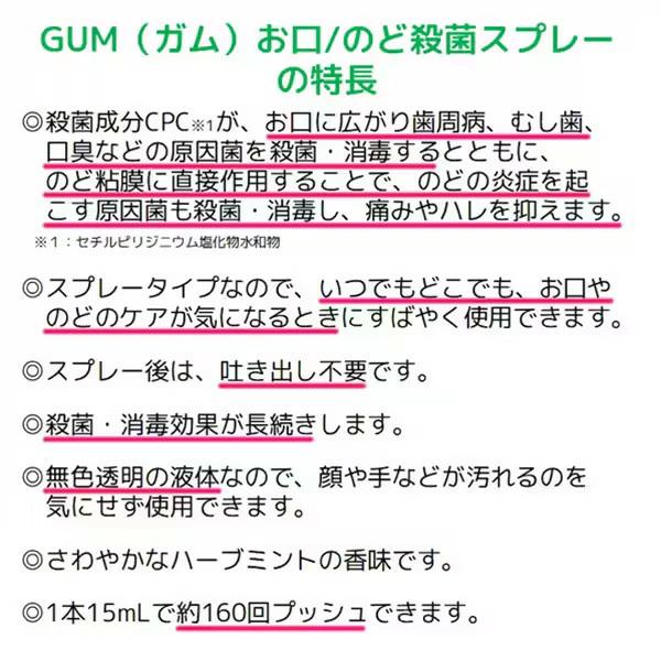お口 のど 殺菌スプレー ガム GUM 【指定医薬部外品】 15mL サンスター 口臭 のどの痛み |  | 04