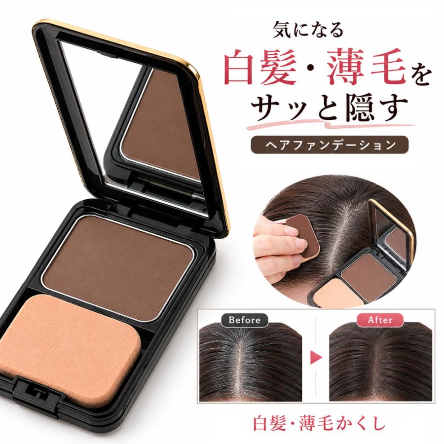 白髪隠し 頭皮・髪用カバーファンデーション 椿油 シルク 配合 生え際 分け目 白髪 薄毛カバー | 