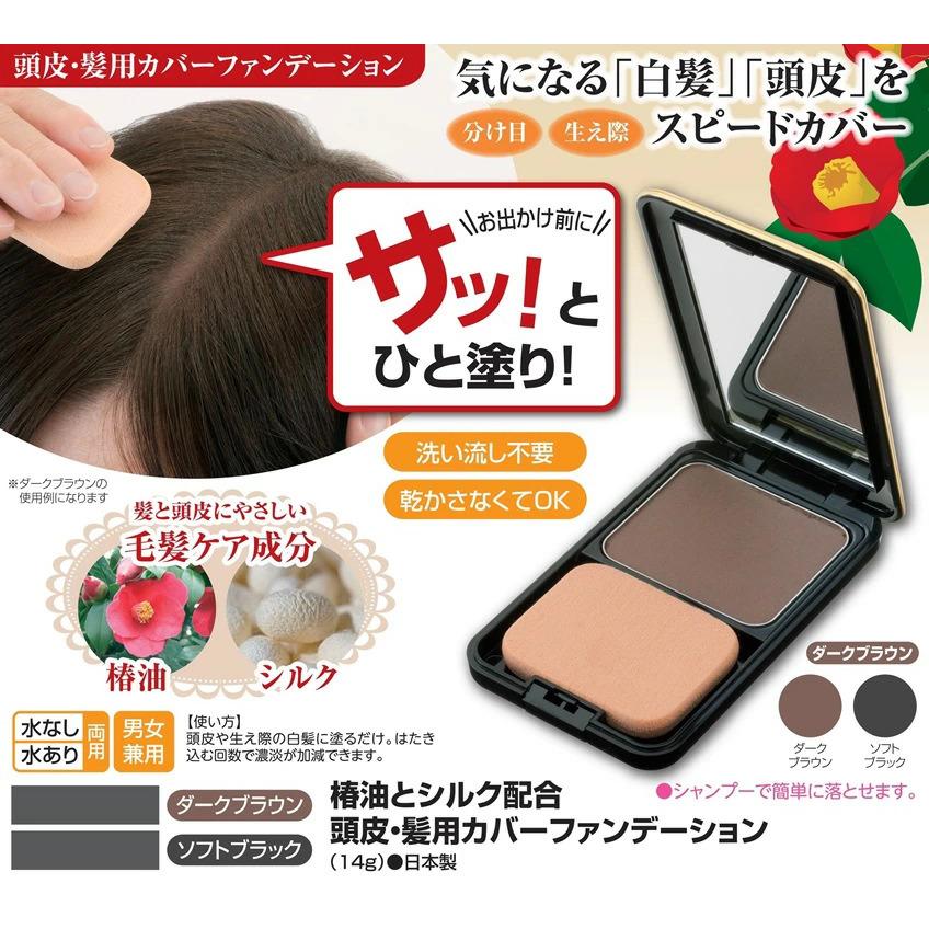 白髪隠し 頭皮・髪用カバーファンデーション 椿油 シルク 配合 生え際 分け目 白髪 薄毛カバー |  | 01