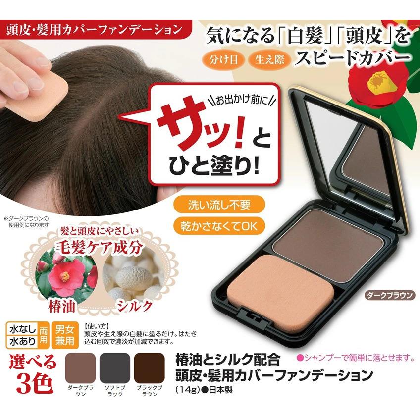 白髪隠し 頭皮・髪用カバーファンデーション 椿油 シルク 配合 生え際 分け目 白髪 薄毛カバー |  | 01