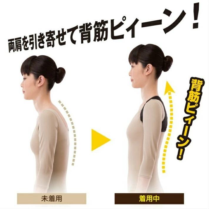 姿勢ベルト　姿勢サポーター　姿勢矯正　 猫背矯正 腰痛　肩こり改善 背骨 背筋・肩甲骨補正　薄型　メール便送料無料　 背筋らくらく健康ベルト 男女 |  | 04