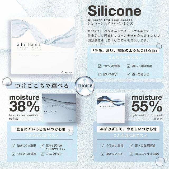 「20％OFFクーポン」コンタクトレンズ エアレンズ シリコーン ワンデー 30枚 airlens Silicone 1day UV｜morecon｜02