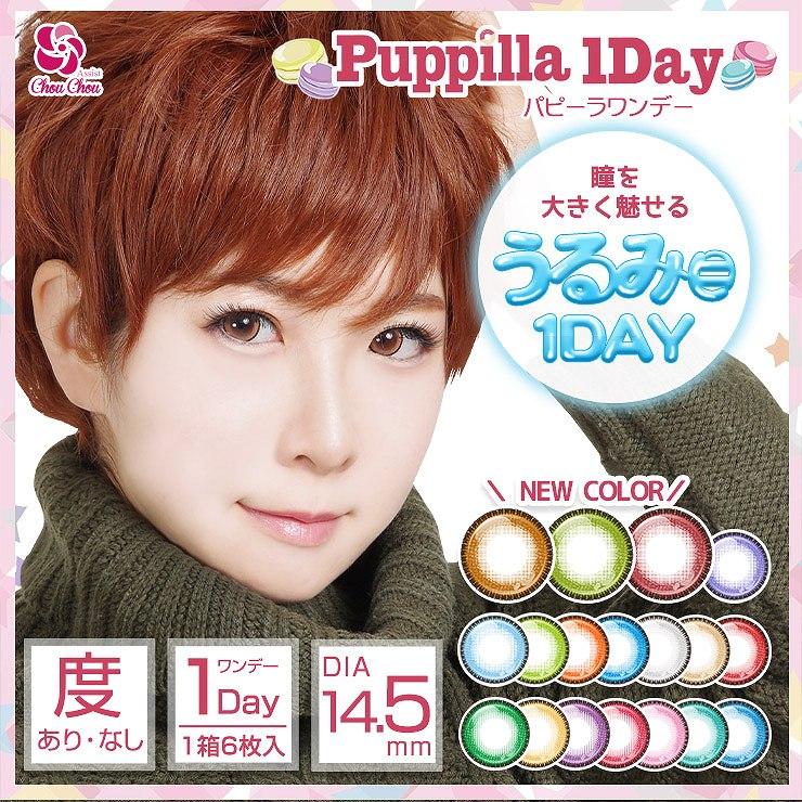 21新発 カラコン コスプレ ワンデー カラーコンタクト アシストシュシュ パピーラ 1day 度あり 度なし 14 5 1箱6枚 Puppilla Assist