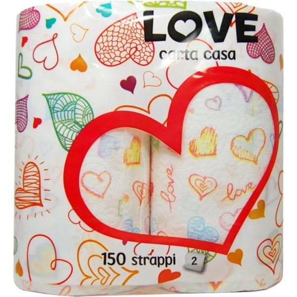ラブ キッチンペーパー 2pロール 12個セット イタリア製 キッチン用品 キッチン用品 台所用品 格安 トイレットペーパー イタリア産のおしゃれで可愛い Moregoods Ds 店 早期割引特典