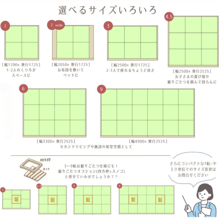 小上がり 畳ユニット 3畳 い草畳 日本製 幅250×奥行172.5×高さ33cm 畳 置き畳 収納 畳ベッド 赤ちゃんスペース ミニ和室 こあがり 畳ベンチ 国産 畳収納 |  | 14