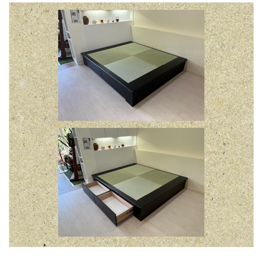 小上がり 畳ユニット 2畳wide モアブラック い草畳 日本製 幅205×奥行172.5×高さ33cm 畳 置き畳 収納 畳ベッド 赤ちゃんスペース ミニ和室 畳 ベンチ 国産 |  | 07