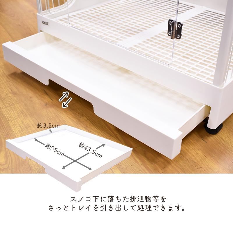 GEX クリアフロント60 （樹脂スノコ仕様） うさぎ用 小動物用 アクリル ワイヤー ケージ キャスター付き クリア ホワイト ジェックスの画像