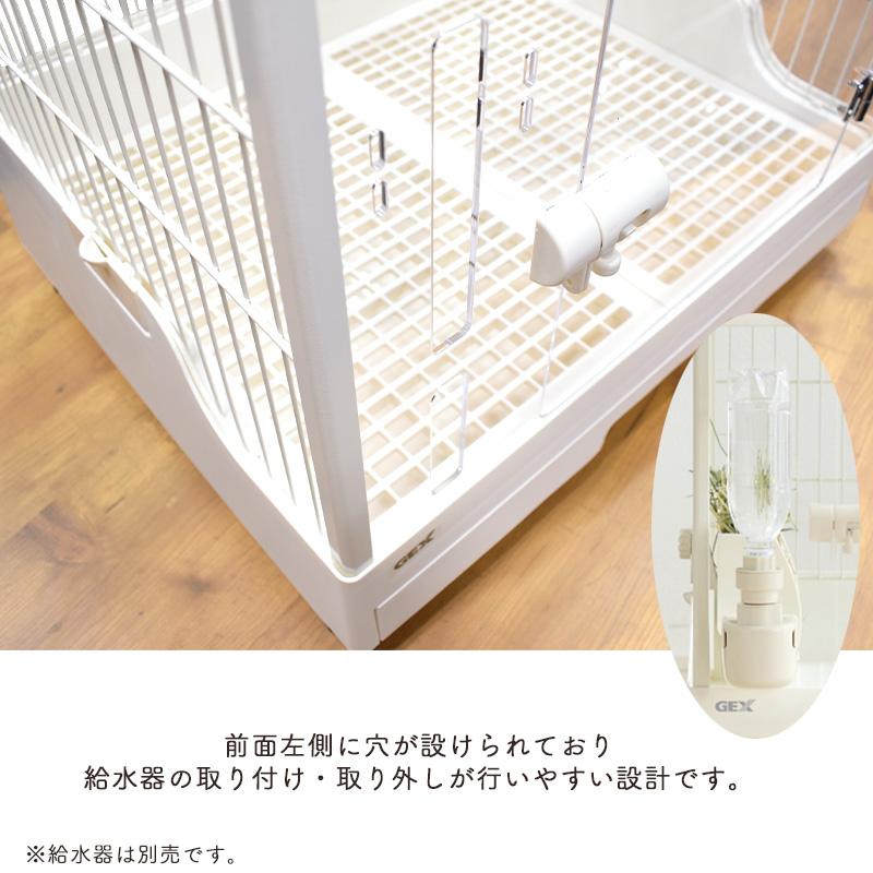 GEX クリアフロント60 （樹脂スノコ仕様） うさぎ用 小動物用 アクリル ワイヤー ケージ キャスター付き クリア ホワイト ジェックスの画像