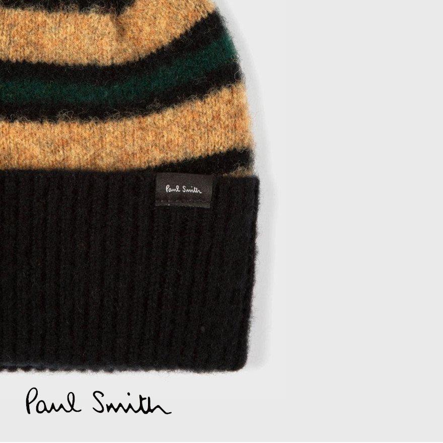 お年玉セール特価 メンズ ファッション ポールスミス プレゼント おしゃれ 男性 ニットキャップ プレッピーストライプ Paulsmith ブランド メンズ ニット帽 アパレル Smith Paul ブランド 帽子 Nachos Se