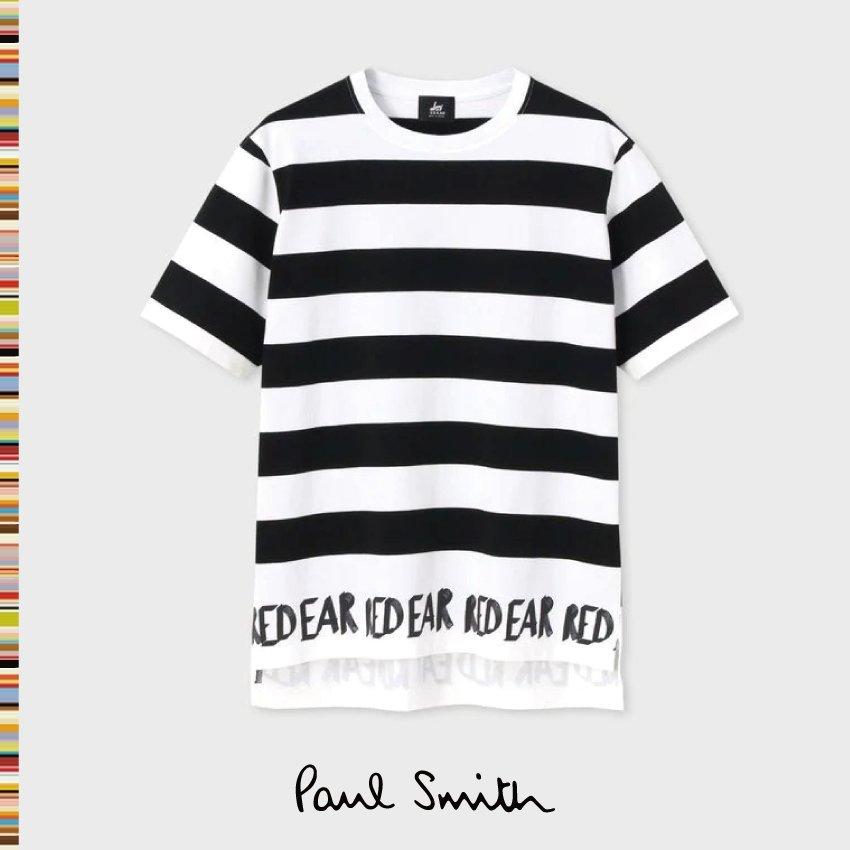 大人気新品 ポールスミス Tシャツ 雑貨 Smith Paul ブランド ファッション メンズ Red おしゃれやプレゼントにも 男性 半袖カットソー ボーダー ロゴ Ear Tシャツ カットソー Nta2 Tv