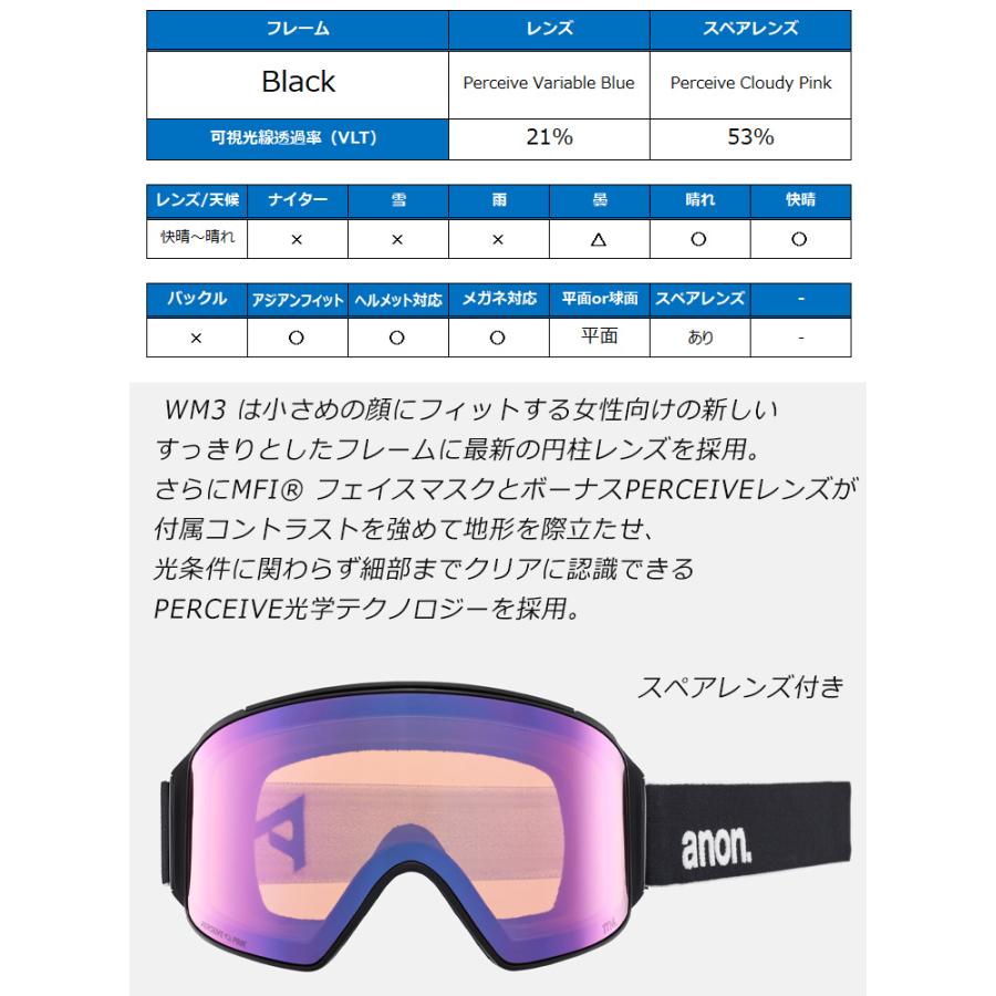 anon 2025 アノン スノーボード ゴーグル WM3 Low Bridge カラー anon 2025 アノン スノーボード ゴーグル WM3 Low Bridge カラー