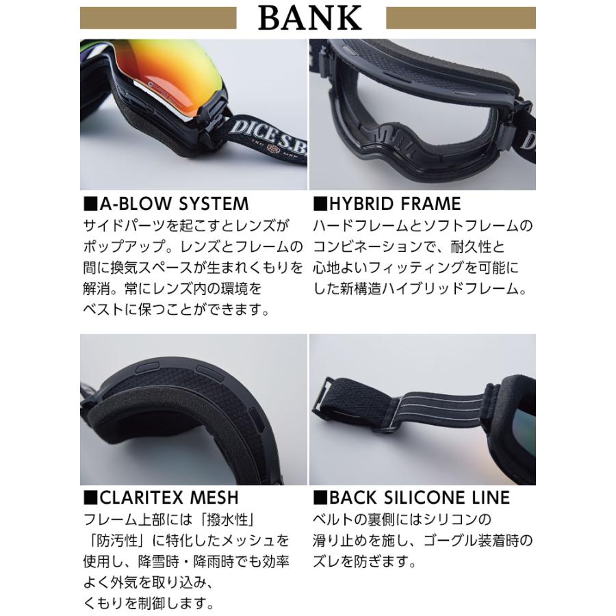 DICE（ダイス） 2025 DICE BANK バンク スノーボード ゴーグル BK45191