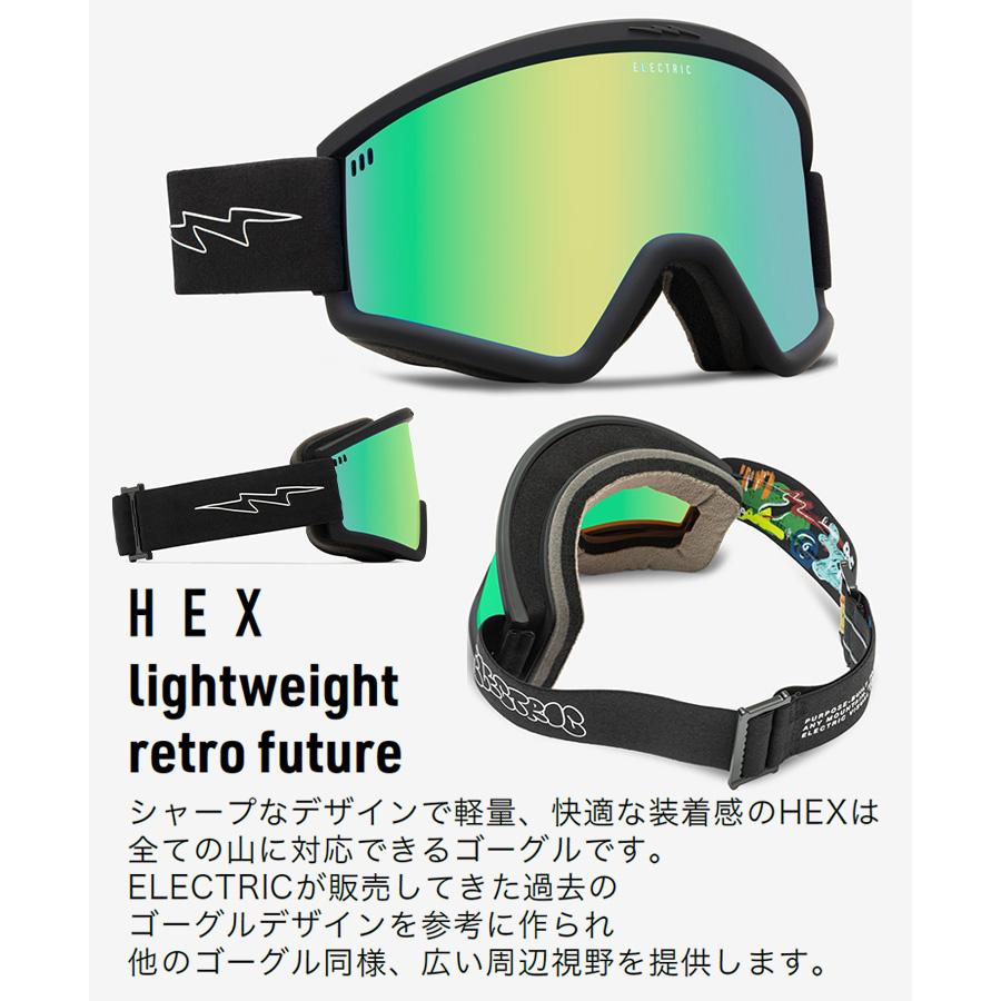 2024 ELECTRIC エレクトリック HEX ヘックス ヘックス スノーボード ゴーグル JILL PERKINS レンズ：GREEN CHROME CONTRAST スキー｜moresnow｜04