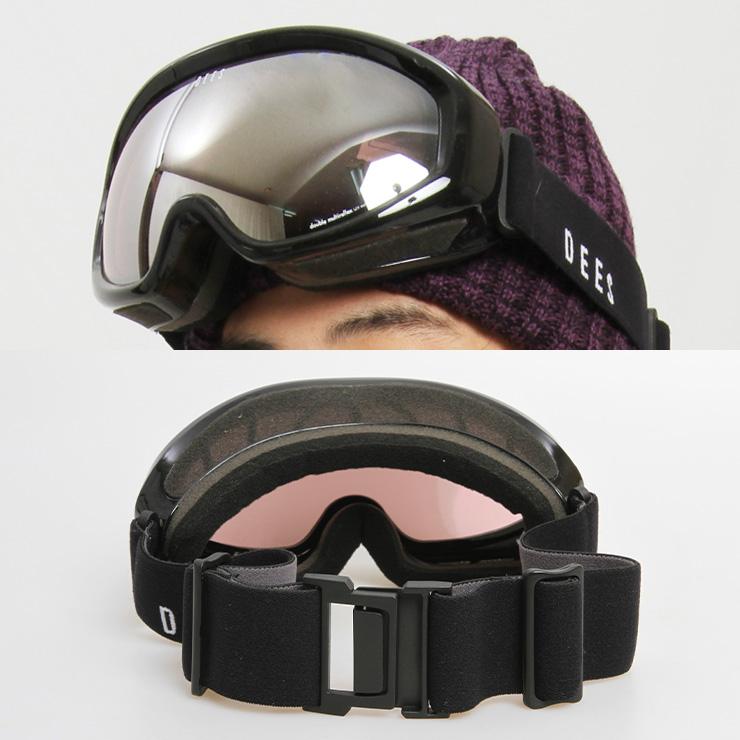スノーボード ゴーグル DEES ディーズ WISE ワイズ Shiny BLACK レンズ