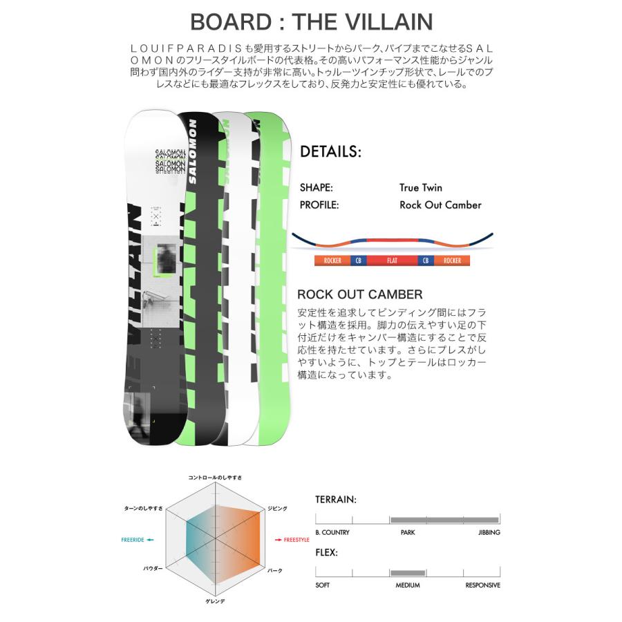 動作確認 取付無料 SALOMON サロモン THE VILLAIN ビレイン ヴィレイン スノーボード ＆ PACT パクト バインディング 2点セット 21-22 2022 メンズ 【OCQ1049476051】(37560円)