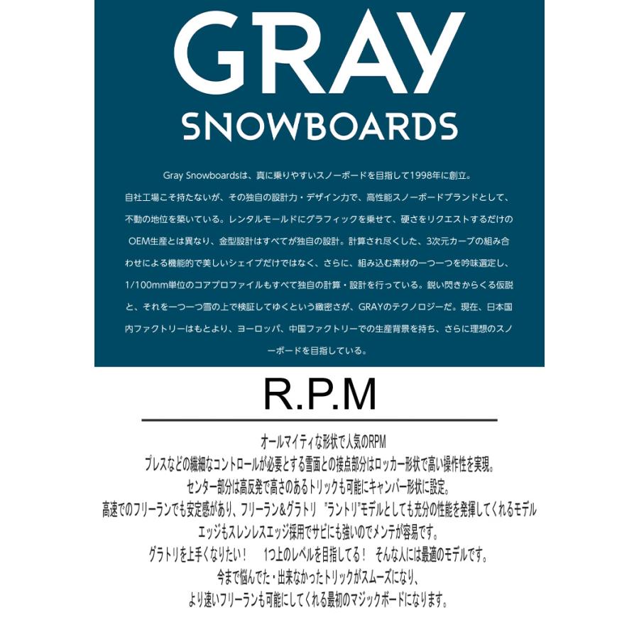 [即日発送] GRAY グレイ RPM アールピーエム 20-21 2021 スノーボード 板 ウーメンズ メンズ 【P2956973945】(16445円)