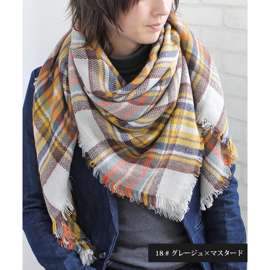 大判 厚手 正方形 ショール メンズ 春 秋 冬 用 ふんわり 柔か