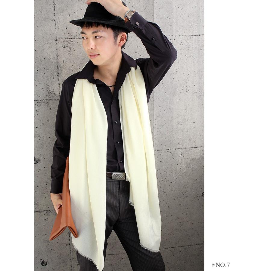 大判 ストール メンズ 春 夏 秋 用 コットン 綿 混 無地 花 柄