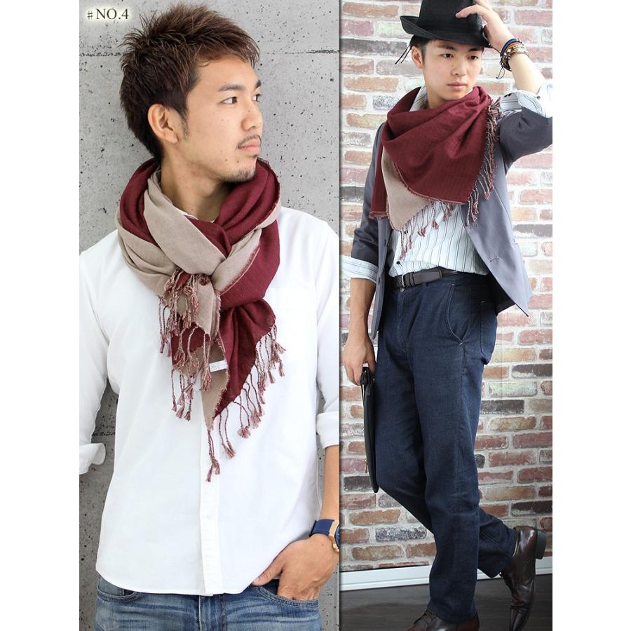 大判 ストール メンズ 春 夏 秋 用 コットン 綿 100 A8 ギフト 美品 母の日 全5色 プレゼント リバーシブル A1 無地