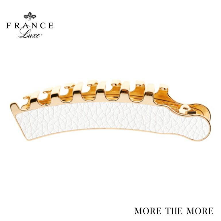 予約販売品 France Luxe フランス ラックス インレイ レザー キャスケード ホワイト バレッタ ヘアコーム クリップ 高級 大きめ まとめ髪 ギフト 大人 女性 正規品 お気にいる Www Aqtsolutions Com