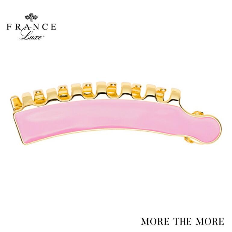 日本産 France Luxe フランス ラックス エナメル キャスケード ブロッサムピンク ゴールド バレッタ ヘアコーム クリップ 高級 大きめ まとめ髪 ギフト 女性 正規品 New限定品 Www Sei Ba Gov Br