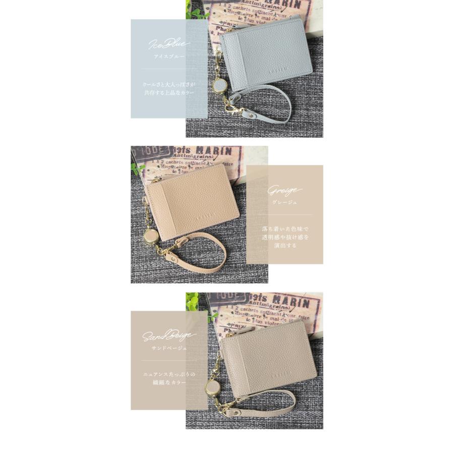 ＼1/3までクーポンで20％off／パスケース 定期入れ レディース リール 二つ折り 小銭入れ 本革 ストラップ付き おしゃれ 大人可愛い ブランド ラシエム | LASIEM | 17