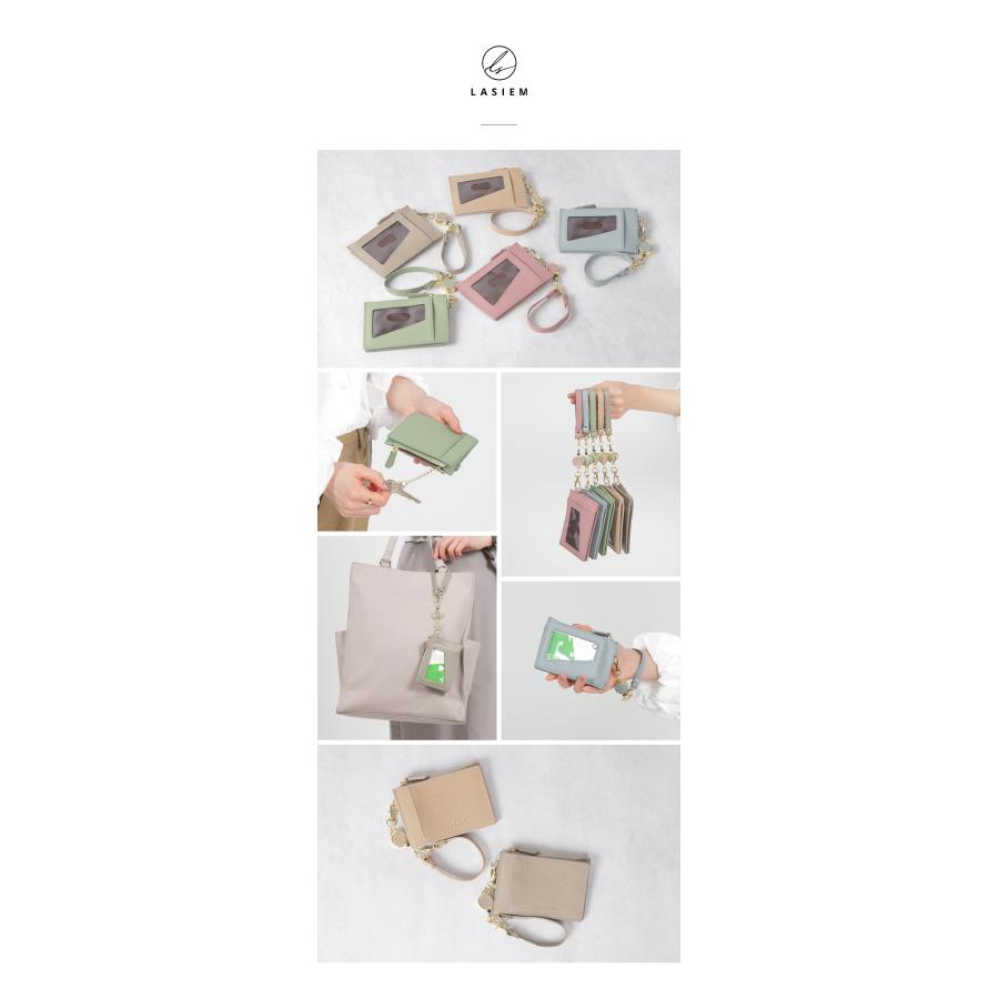 LASIEM パスケース 定期入れ レディース リール 二つ折り 小銭