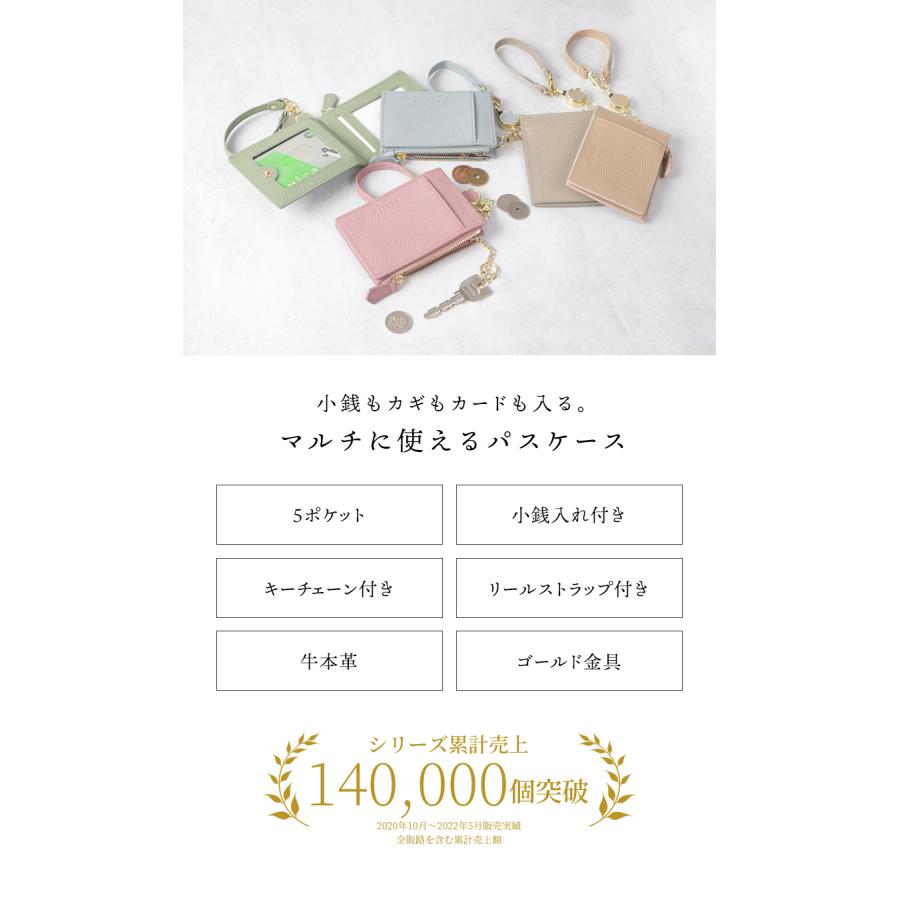 LASIEM パスケース 定期入れ レディース リール 二つ折り 小銭