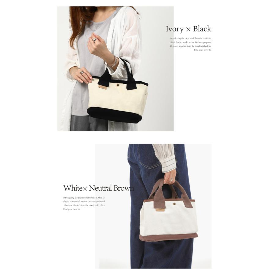 ＼1/3までクーポンで20％off／ミニトートバッグ レディース 小さめ 軽い キャンバス 仕切り ランチバッグ ハンドバッグ サブバッグ おしゃれ ラシエム | LASIEM | 10