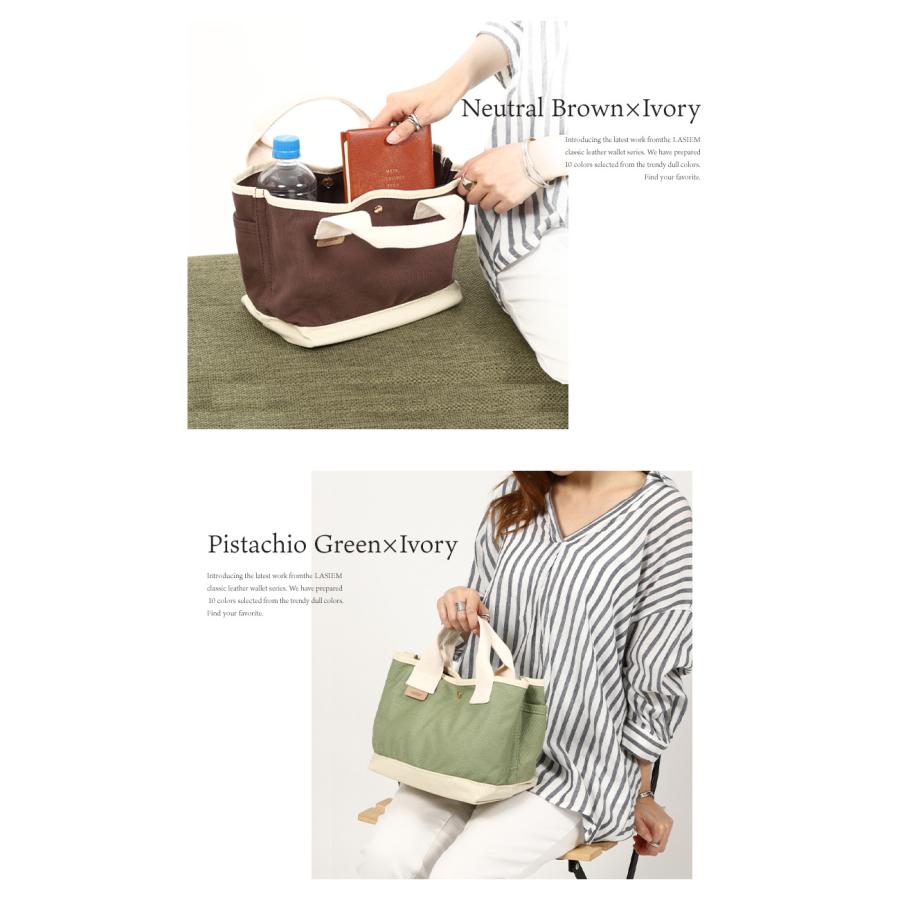 ＼1/3までクーポンで20％off／ミニトートバッグ レディース 小さめ 軽い キャンバス 仕切り ランチバッグ ハンドバッグ サブバッグ おしゃれ ラシエム | LASIEM | 12