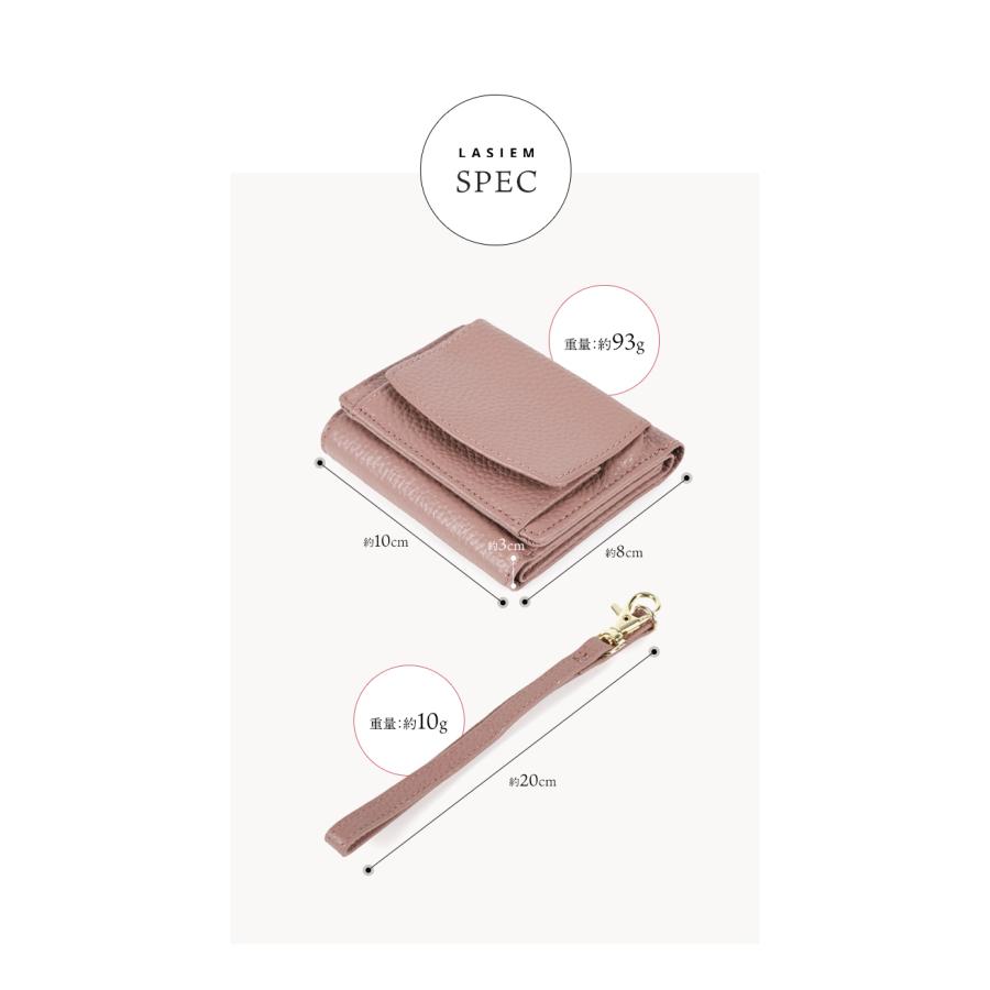 ＼1/3までクーポンで20％off／ミニ財布 レディース 本革 革 ブランド 使いやすい プチプラ ストラップ付き 30代 40代 50代 お札が折れない ラシエム | LASIEM | 26