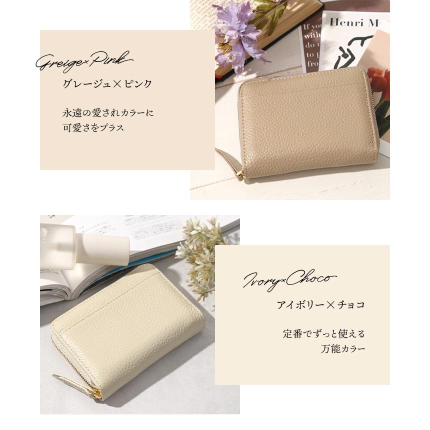 LASIEM ミニ財布 レディース お札折らない 本革 二つ折り LASIEM ミニ財布 レディース お札折らない 本革 二つ折り