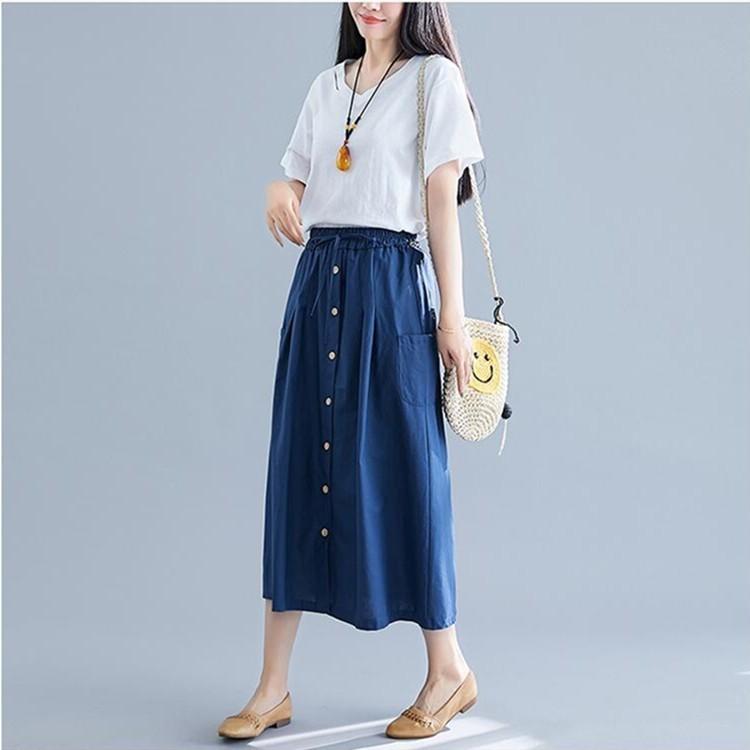 フリーサイズ 春夏 ロングスカート 着やせ ポケット付き 綿麻マキシスカート レディース 新品 優雅 お出かけ 30代40代50代 上品 きれいめ おしゃれ Aライン