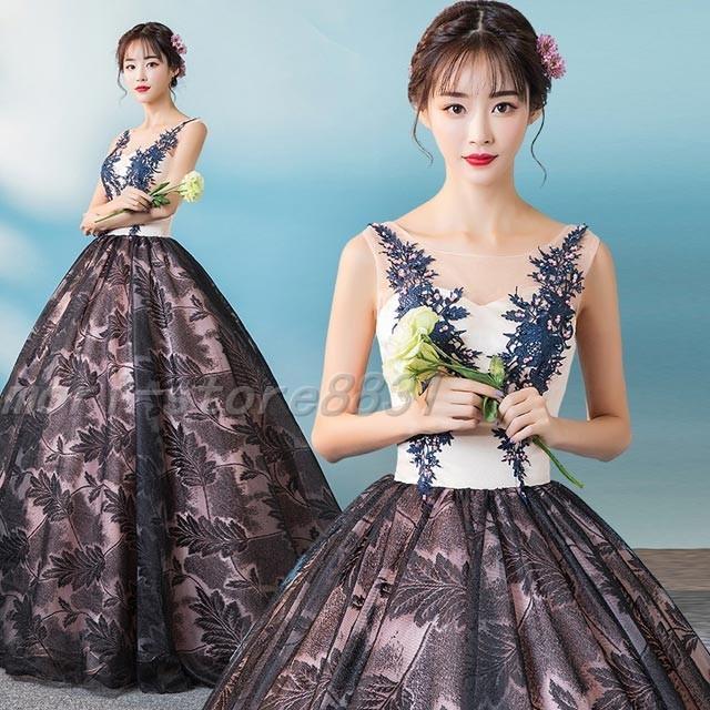 ドレス 編み上げ Vネック エンパイア ロングドレス ノースリーブ ベアトップ ウェディングドレス 結婚式 花嫁 演奏会 お洒落 贅沢 チュール 着痩せ