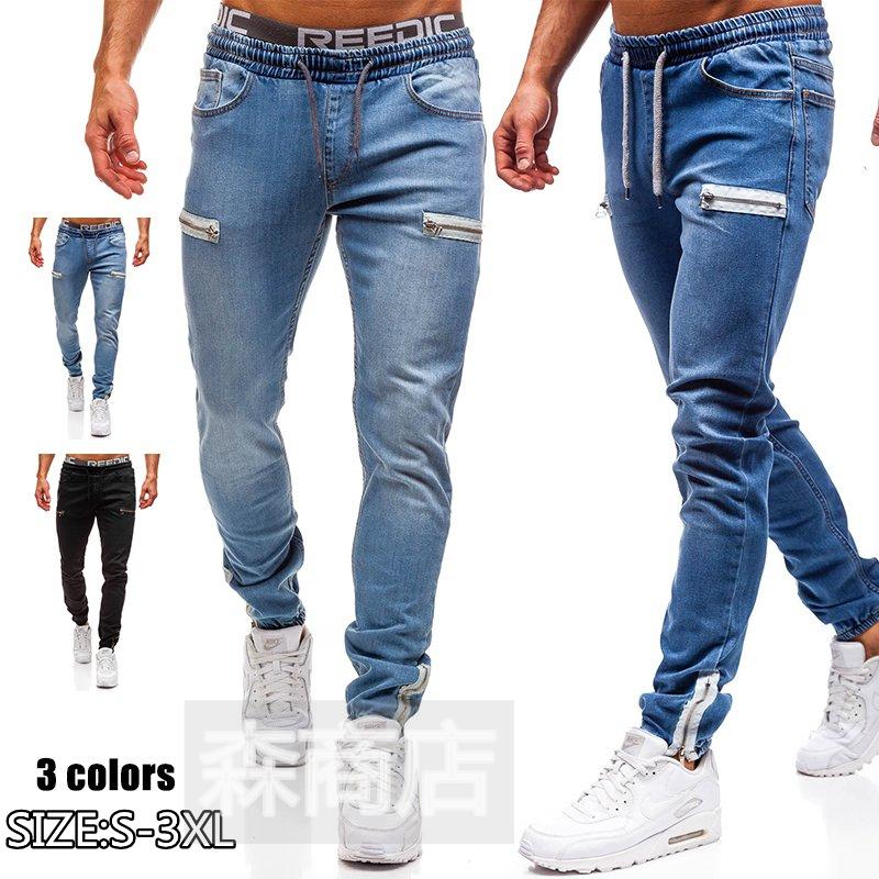 メンズ ジーンズ デニムパンツ スウェットデニム スウェット ストレッチ デニム 裾ファスナー ジーパン Gパン 代 30代 40代 M 3xl ネットワーク全体の最低価格に挑戦