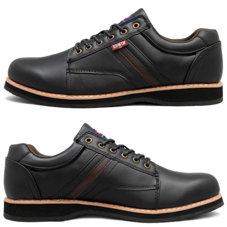 EDWIN（エドウィン） カジュアルシューズ メンズ 防水 革靴 スニーカー