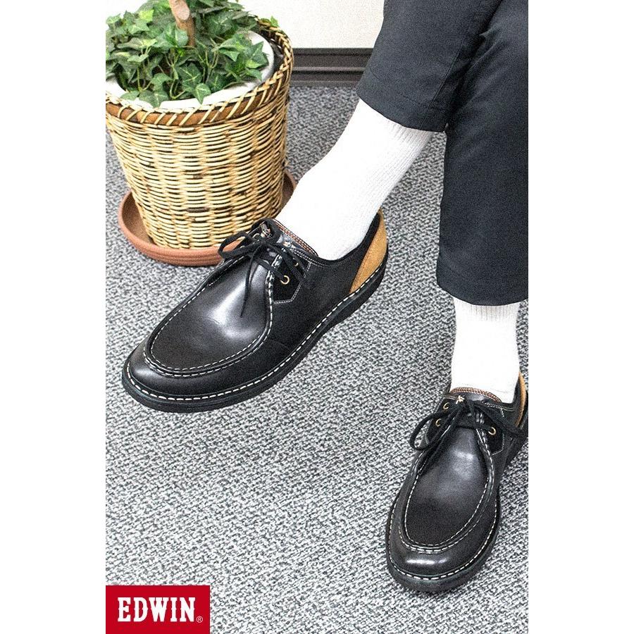 革靴 ビジネス スニーカー モカシンシューズ カジュアル レザー メンズ エドウィン EDWIN 本革 紳士 チロリアン EDM705