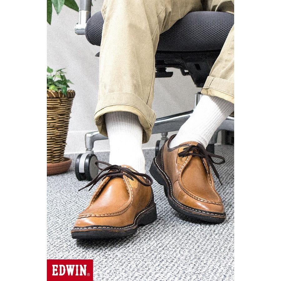 革靴 ビジネス スニーカー モカシンシューズ カジュアル レザー メンズ エドウィン EDWIN 本革 紳士 チロリアン EDM705