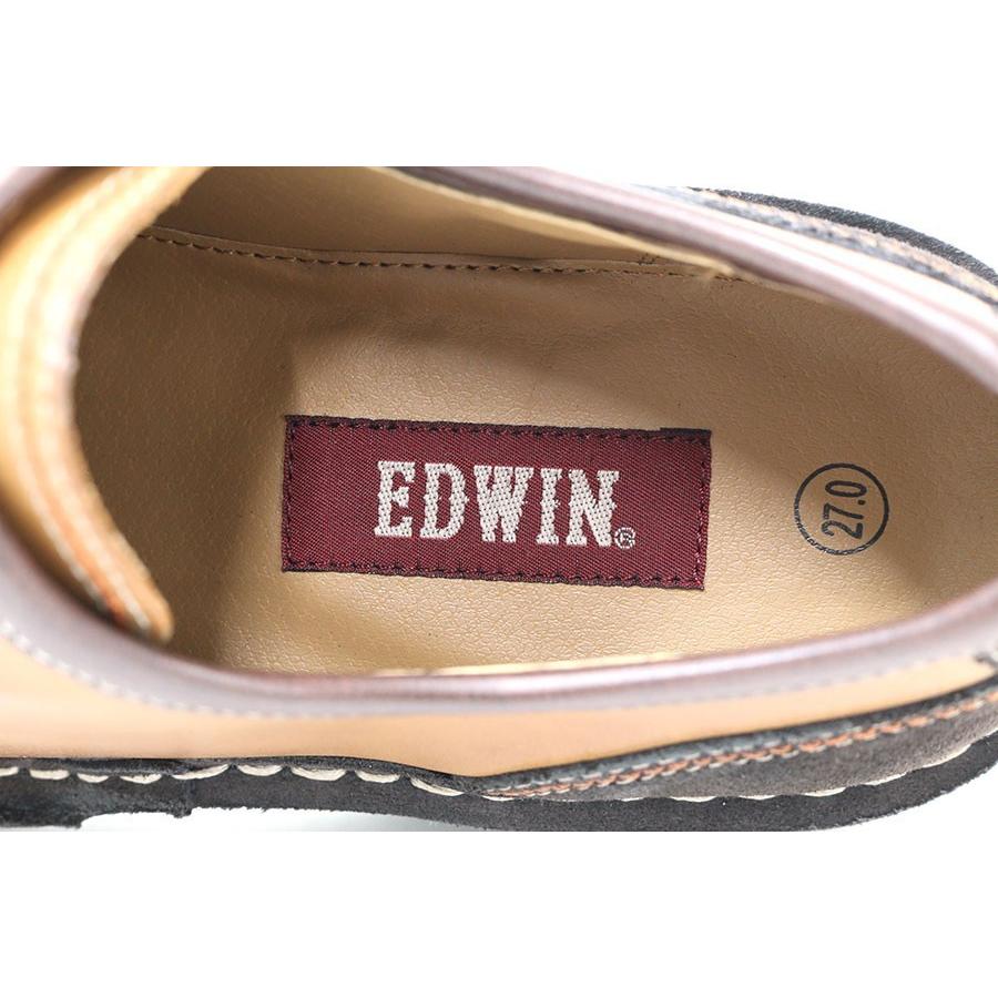革靴 ビジネス スニーカー モカシンシューズ カジュアル レザー メンズ エドウィン EDWIN 本革 紳士 チロリアン EDM705